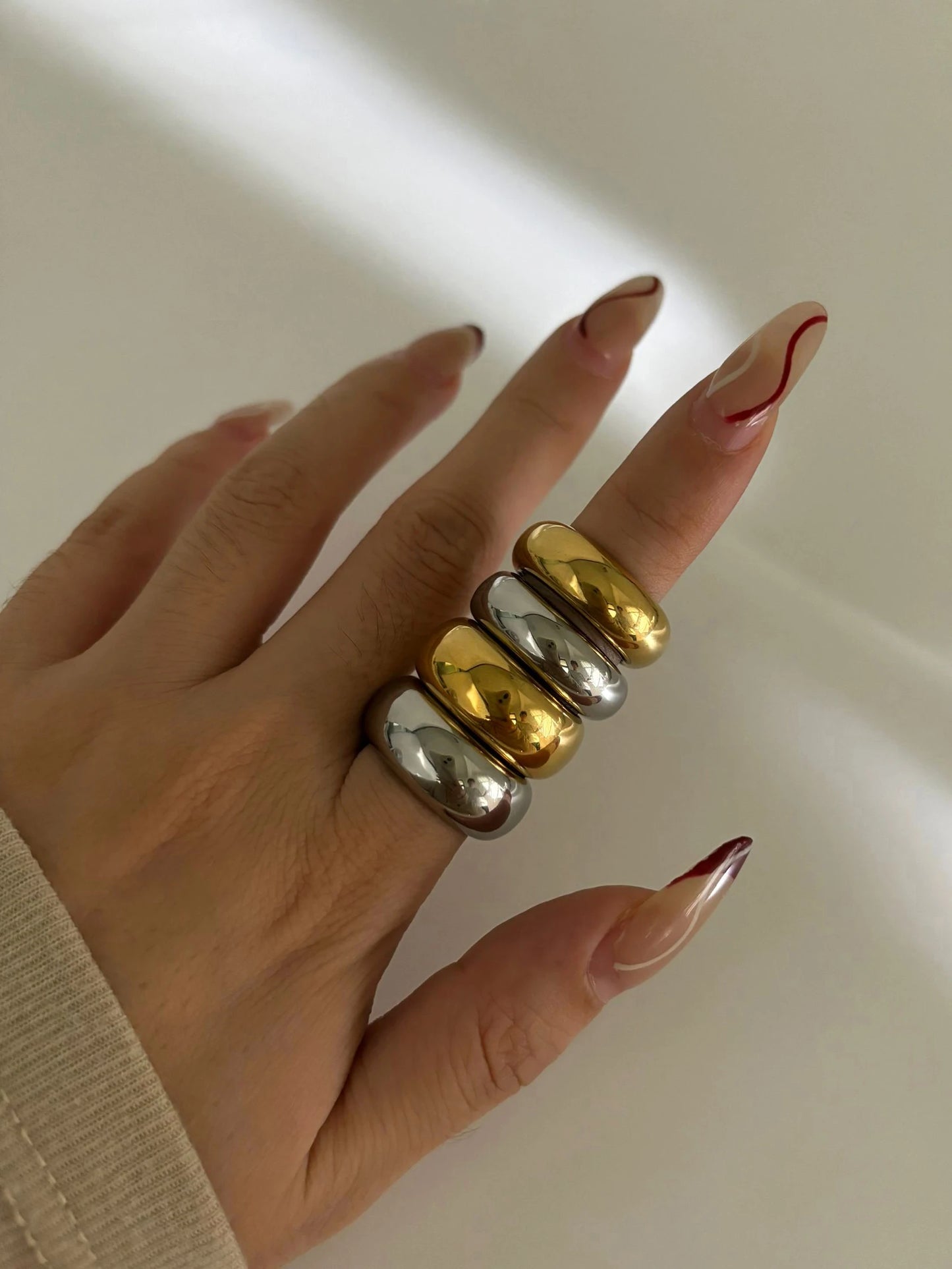 18K Gold Plated Pattern Ring