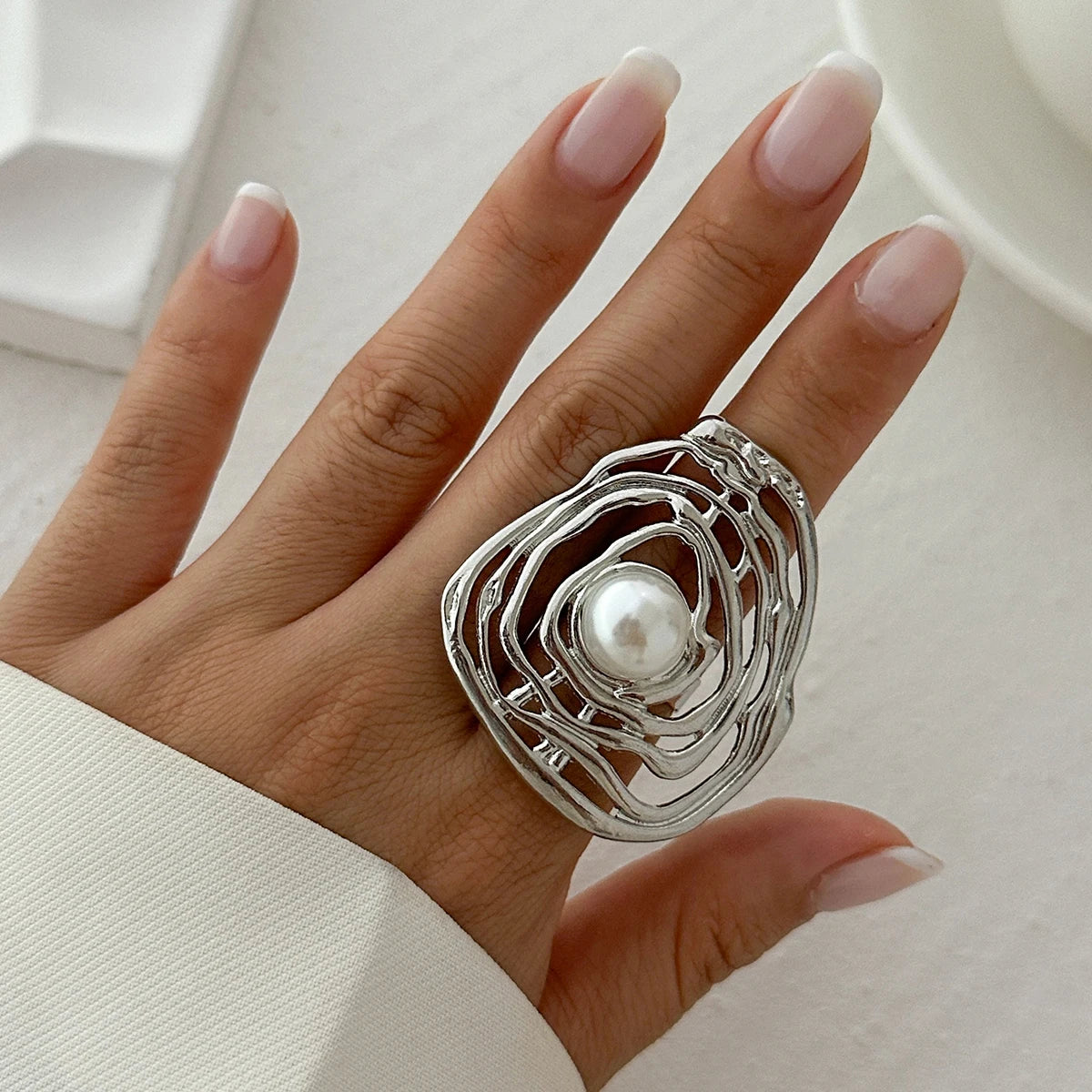 Stainless Steel Flower Ring