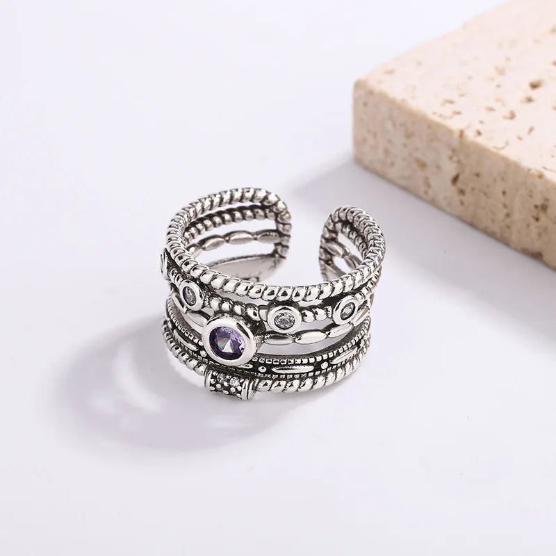 925 Sterling Silver Edelstein Ring