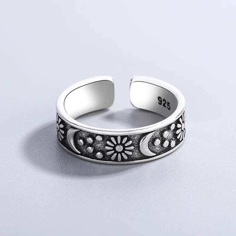 925 Sterling Silver Moon Ring