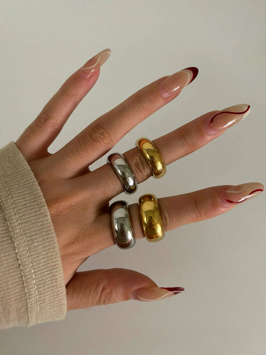 18K Gold Plated Pattern Ring