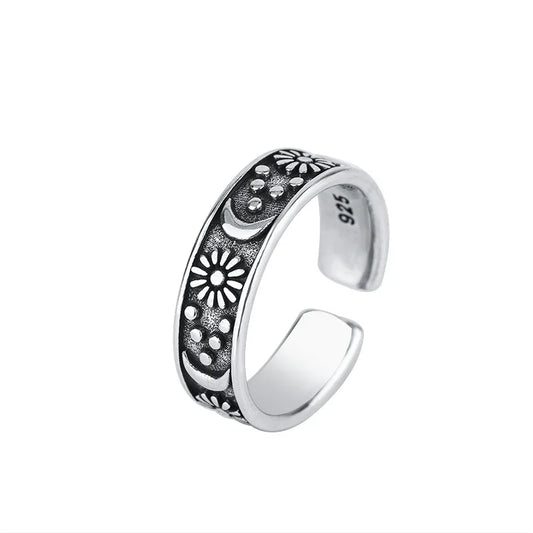 925 Sterling Silver Moon Ring