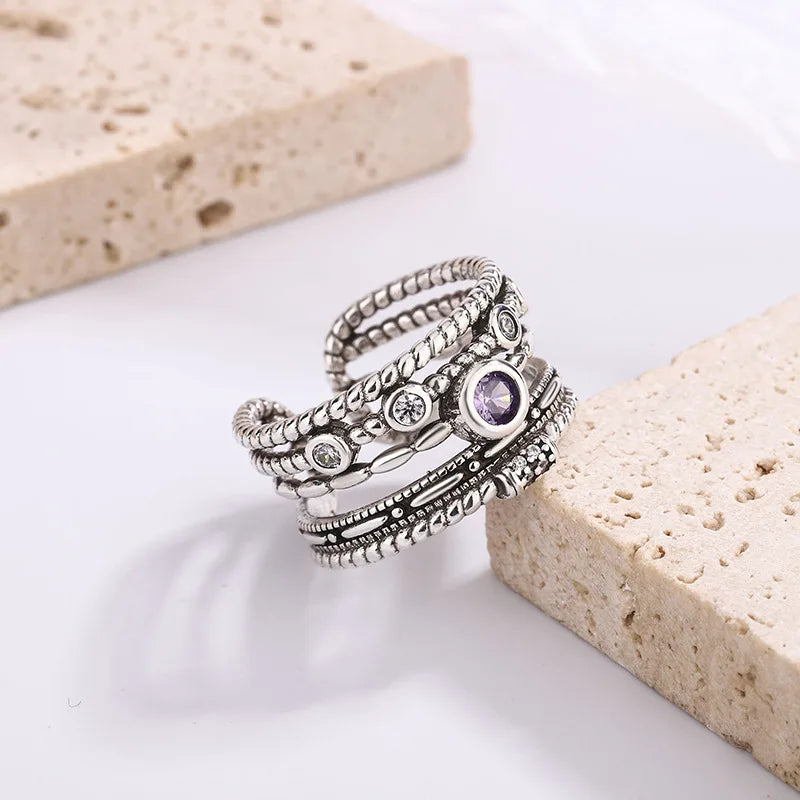 925 Sterling Silver Edelstein Ring